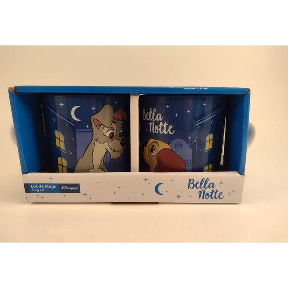 Disneyland Paris Bella Notte Lady & The Tramp Mug Set Romantic Gift Love Dogs - Picture 1 of 10